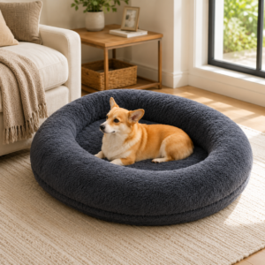 Plush Dog Bed with Removable Cover