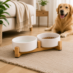 Ceramic Food and Water Bowl Set